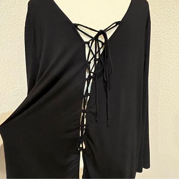 Love in Lace Up Back Long Sleeve Top Size L USA Made - Picture 6 of 10